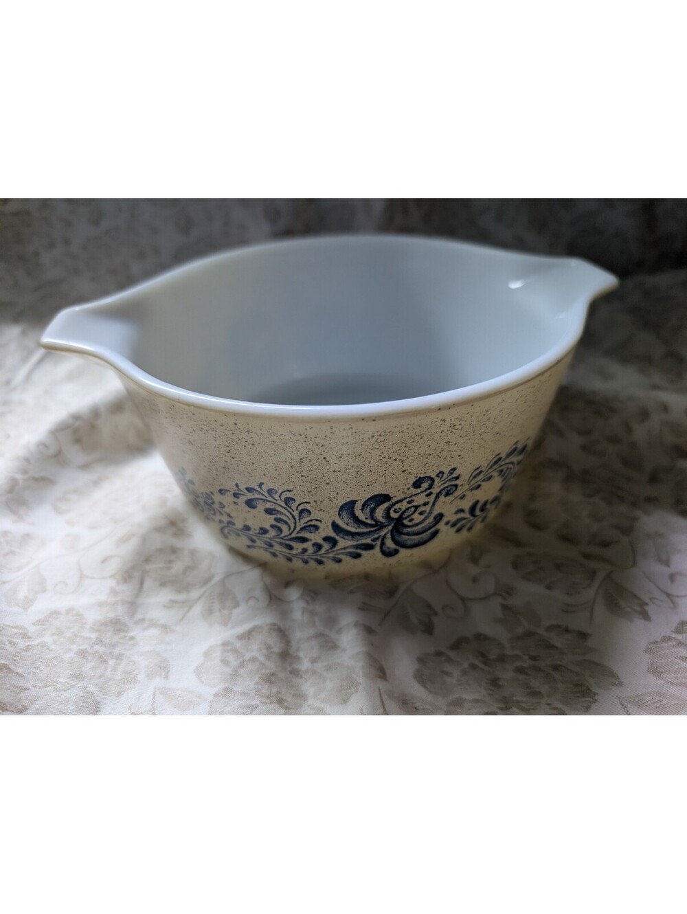 Vintage Pyrex Blue Floral Mixing Bowl